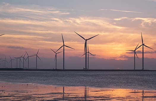 There is wind energy for large scale wind turbines are installed.